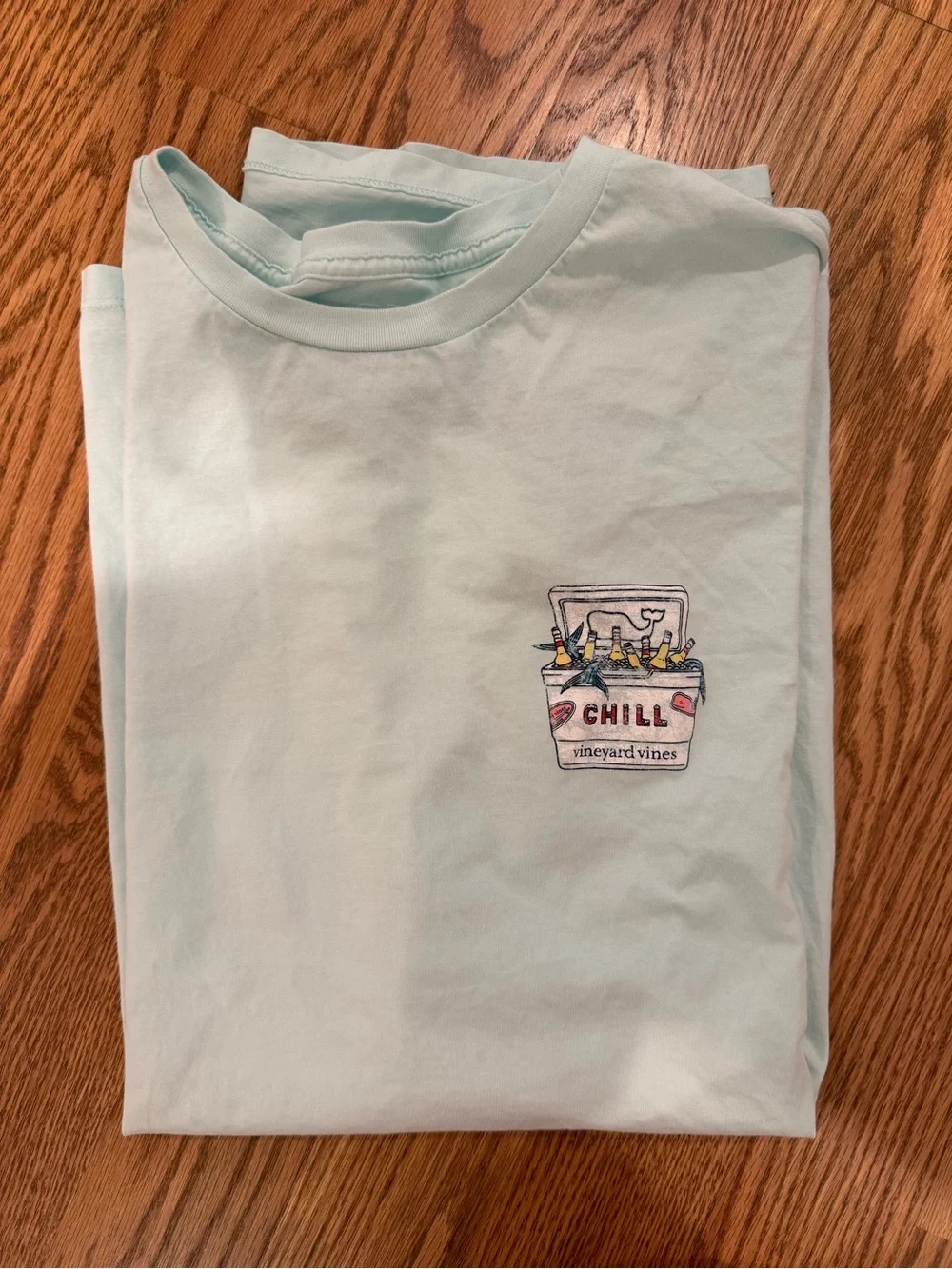 Vineyard Vines Men's 'Chill' Pocket Graphic T-Shirt - Light Aqua - XXL